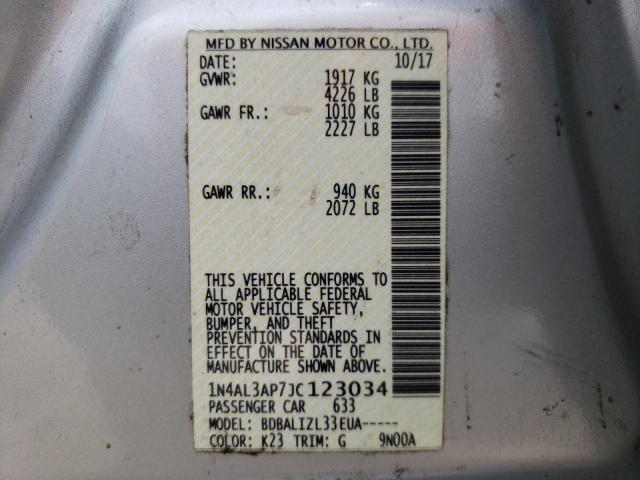 Photo 10 from auction – 2018 NISSAN ALTIMA 2.5 with VIN 1N4AL3AP7JC123034