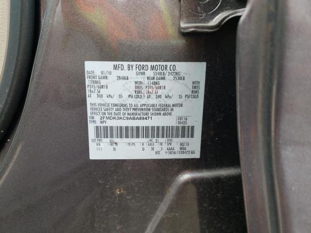 Photo 10 from auction – 2010 FORD EDGE LIMIT with VIN 2FMDK3KC9ABA89471