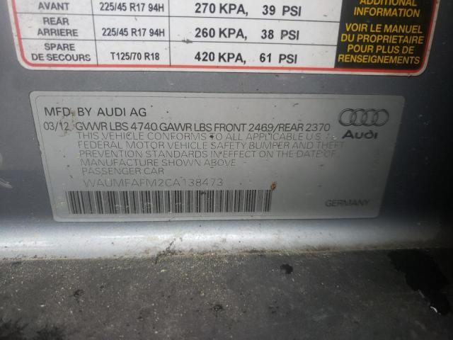 Photo 10 from auction – 2012 AUDI A3 PREMIUM with VIN WAUMFAFM2CA138473