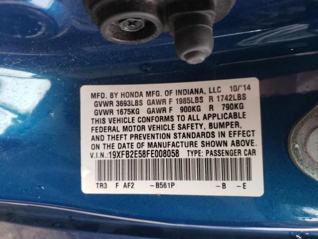 Photo 10 from auction – 2015 HONDA CIVIC LX with VIN 19XFB2E58FE008058