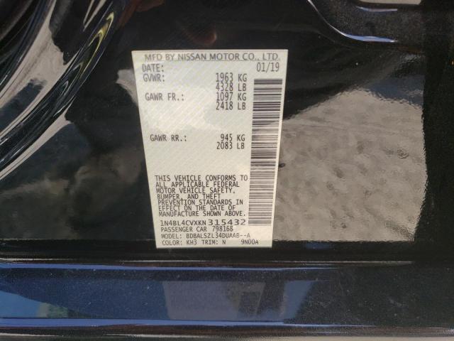 Photo 10 from auction – 2019 NISSAN ALTIMA SR with VIN 1N4BL4CVXKN315432
