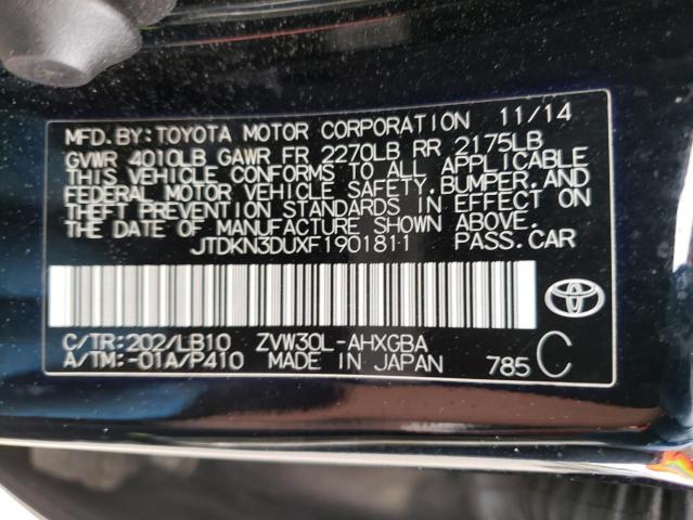 Photo 10 from auction – 2015 TOYOTA PRIUS with VIN JTDKN3DUXF1901811