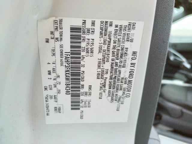 Photo 10 from auction – 2010 FORD FOCUS SE with VIN 1FAHP3FNXAW184340