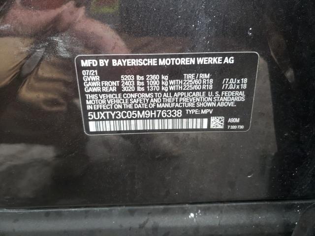 Photo 10 from auction – 2021 BMW X3 SDRIVE3 with VIN 5UXTY3C05M9H76338