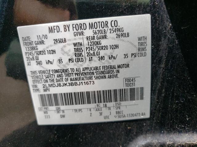 LINCOLN MKX 2011 with VIN 2LMDJ8JK3BBJ11673 - Photo from auction