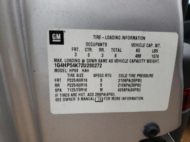Photo 10 from auction – 2002 BUICK LESABRE CU with VIN 1G4HP54K72U280272