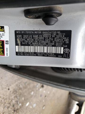 Photo 10 from auction – 2011 TOYOTA COROLLA BA with VIN 2T1BU4EE6BC719108