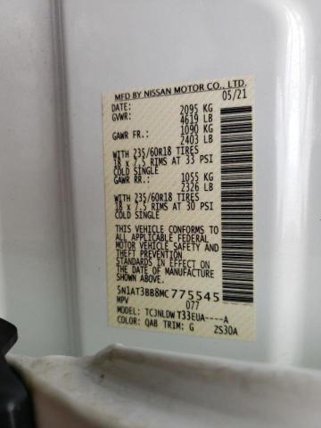 Photo 10 from auction – 2021 NISSAN ROGUE SV with VIN 5N1AT3BB8MC775545