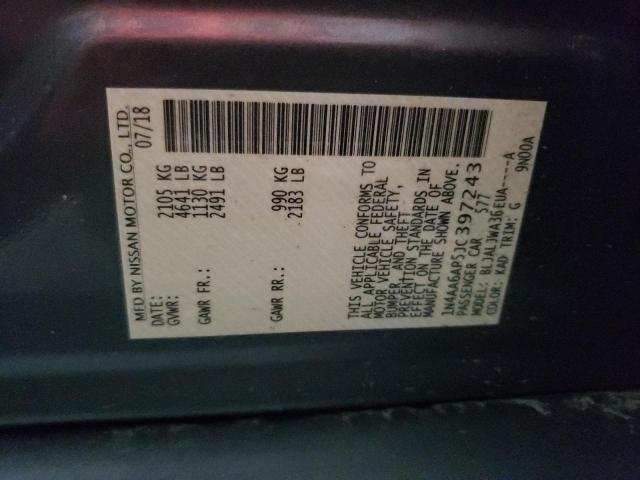 NISSAN MAXIMA 3.5 2018 with VIN 1N4AA6AP5JC397243 - Photo from auction