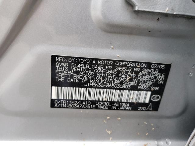 Photo 10 from auction – 2006 LEXUS LS 430 with VIN JTHBN36F865030803