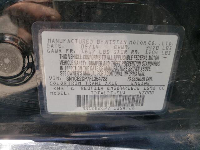 NISSAN VERSA NOTE 2015 with VIN 3N1CE2CP7FL354728 - Photo from auction