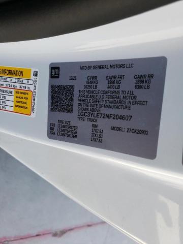 Photo 10 from auction – 2022 CHEVROLET SILVERADO with VIN 1GC3YLE72NF204607