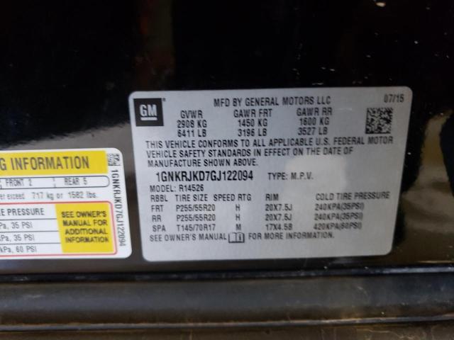 Photo 10 from auction – 2016 CHEVROLET TRAVERSE L with VIN 1GNKRJKD7GJ122094