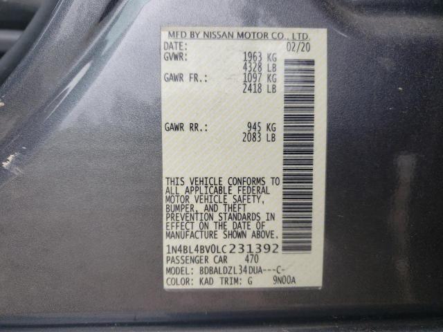 Photo 10 from auction – 2020 NISSAN ALTIMA S with VIN 1N4BL4BV0LC231392