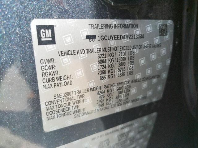 Photo 10 from auction – 2021 CHEVROLET SILVERADO with VIN 1GCUYEED4MZ213084