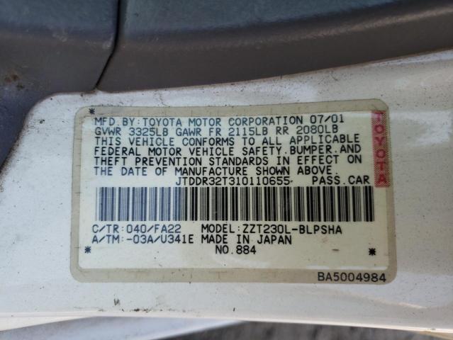 Photo 10 from auction – 2001 TOYOTA CELICA with VIN JTDDR32T310110655