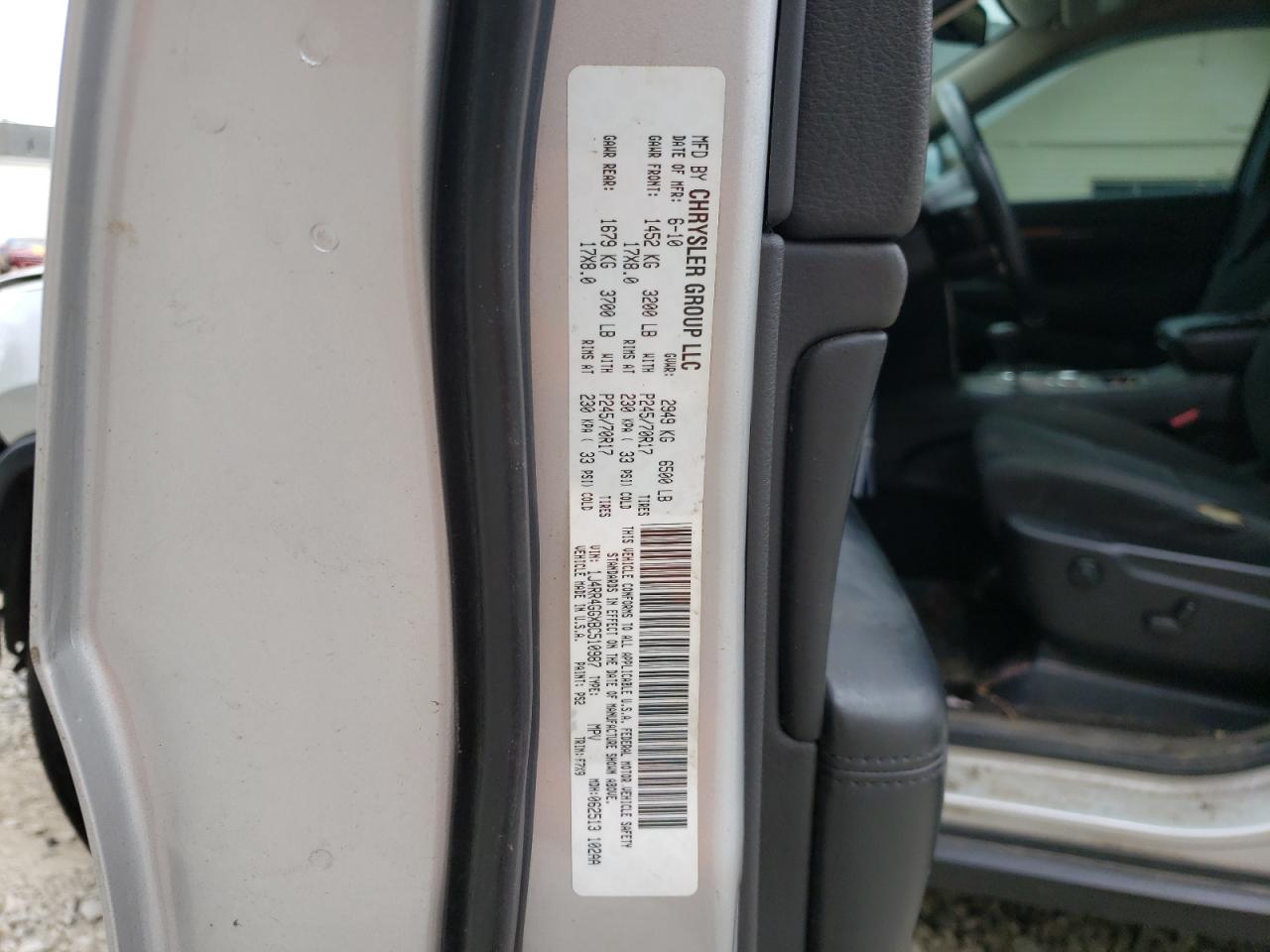 Photo 11 from auction – 2011 JEEP GRAND CHER with VIN 1J4RR4GGXBC510987
