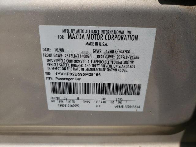 Photo 10 from auction – 2009 MAZDA 6 S with VIN 1YVHP82B595M28166