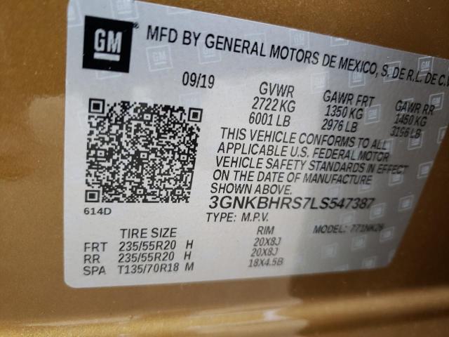 Photo 10 from auction – 2020 CHEVROLET BLAZER 2LT with VIN 3GNKBHRS7LS547387