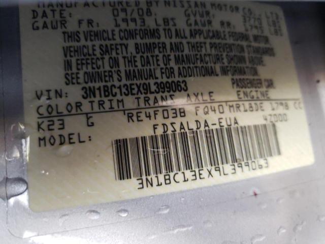 Photo 10 from auction – 2009 NISSAN VERSA S with VIN 3N1BC13EX9L399063