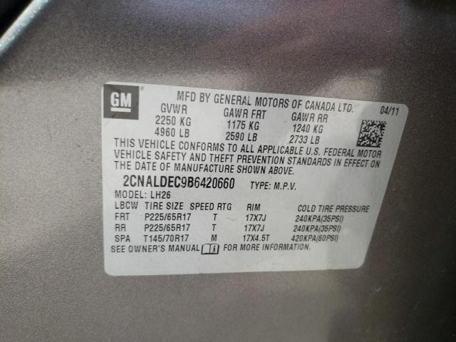 Photo 10 from auction – 2011 CHEVROLET EQUINOX LT with VIN 2CNALDEC9B6420660