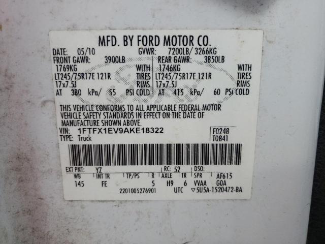 Photo 10 from auction – 2010 FORD F150 SUPER with VIN 1FTFX1EV9AKE18322