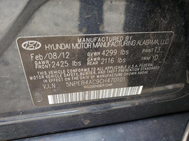 Photo 10 from auction – 2012 HYUNDAI SONATA GLS with VIN 5NPEB4AC9CH470101