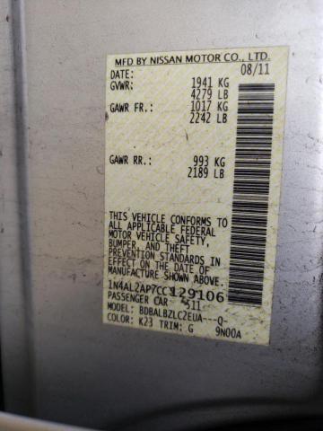 Foto 10 de la subasta – 2012 NISSAN ALTIMA BAS con VIN 1N4AL2AP7CC129106