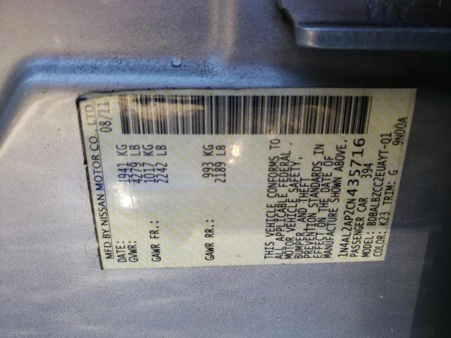 Photo 10 from auction – 2012 NISSAN ALTIMA BAS with VIN 1N4AL2AP2CN435716
