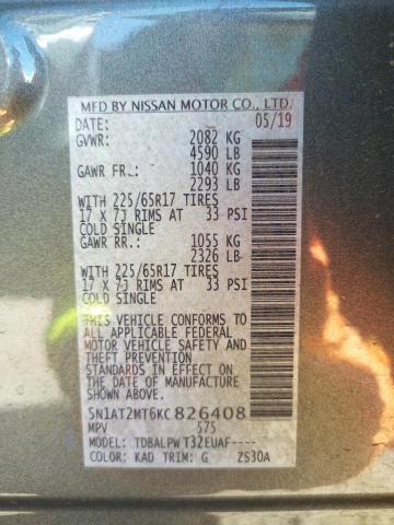 Photo 10 from auction – 2019 NISSAN ROGUE S with VIN 5N1AT2MT6KC826408