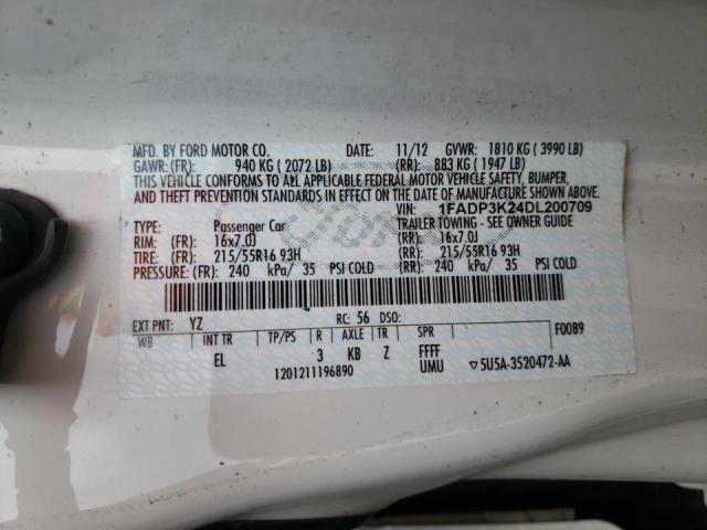 Photo 10 from auction – 2013 FORD FOCUS SE with VIN 1FADP3K24DL200709