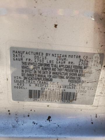 Photo 10 from auction – 2015 NISSAN VERSA S with VIN 3N1CN7AP8FL939530