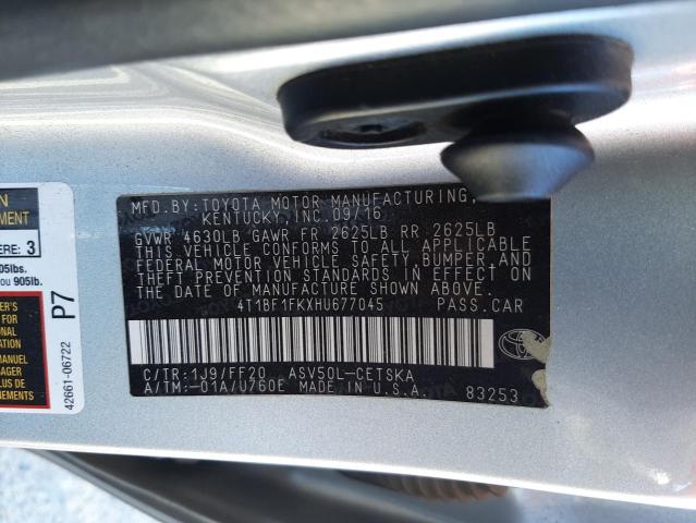 Photo 10 from auction – 2017 TOYOTA CAMRY LE with VIN 4T1BF1FKXHU677045