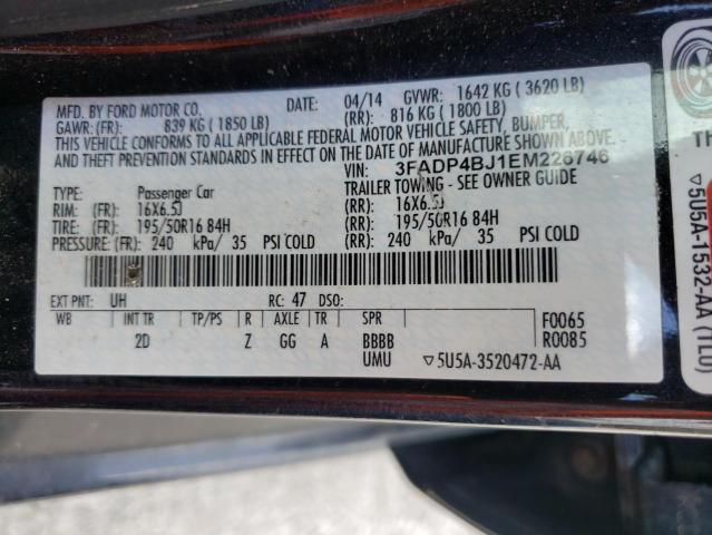 Photo 10 from auction – 2014 FORD FIESTA SE with VIN 3FADP4BJ1EM226746