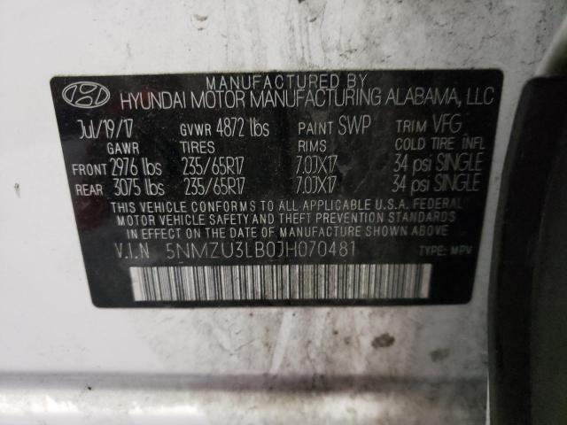Photo 10 from auction – 2018 HYUNDAI SANTA FE S with VIN 5NMZU3LB0JH070481