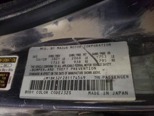 Photo 10 from auction – 2008 MAZDA 3 I with VIN JM1BK32F281174549