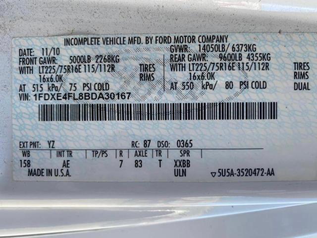 Photo 10 from auction – 2011 FORD ECONOLINE with VIN 1FDXE4FL8BDA30167
