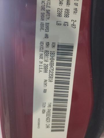 Photo 10 from auction – 2007 DODGE CALIBER SX with VIN 1B3HB48B47D235810