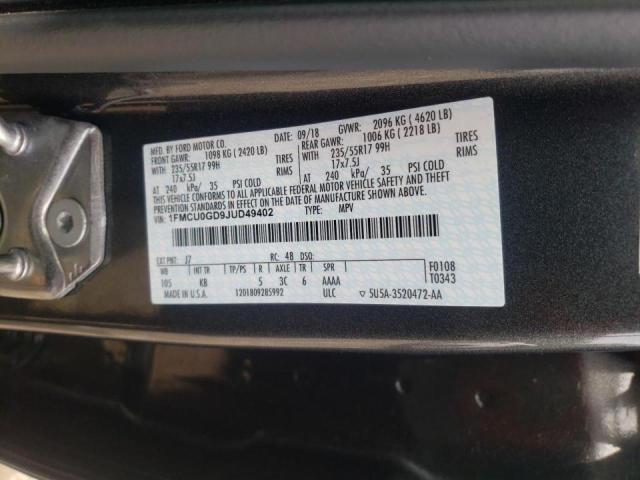 Photo 10 from auction – 2018 FORD ESCAPE SE with VIN 1FMCU0GD9JUD49402