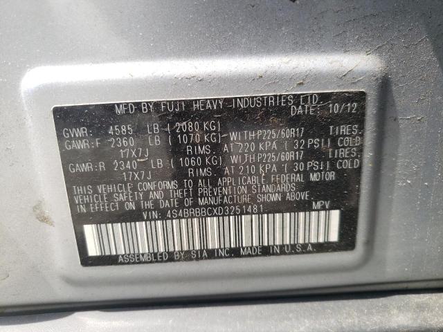 Photo 10 from auction – 2013 SUBARU OUTBACK 2. with VIN 4S4BRBBCXD3251481