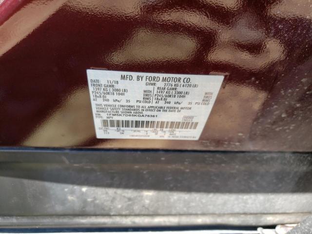 Photo 10 from auction – 2019 FORD EXPLORER X with VIN 1FM5K7D85KGA76361
