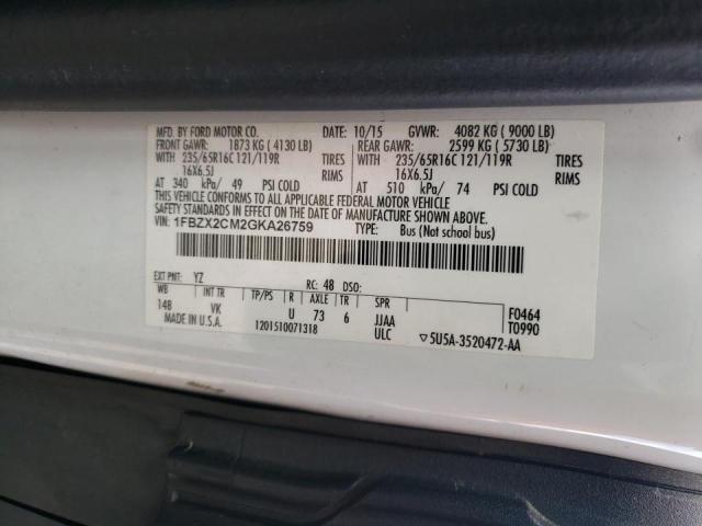 Zdjęcie 10 z aukcji – 2016 FORD TRANSIT T- z VIN 1FBZX2CM2GKA26759