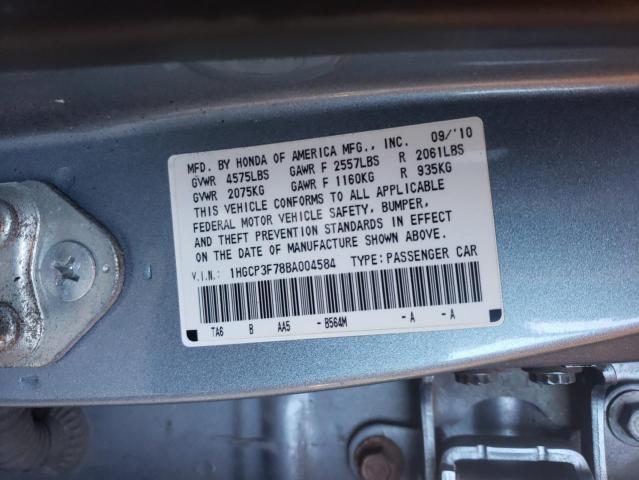 Photo 10 from auction – 2011 HONDA ACCORD EX with VIN 1HGCP3F78BA004584
