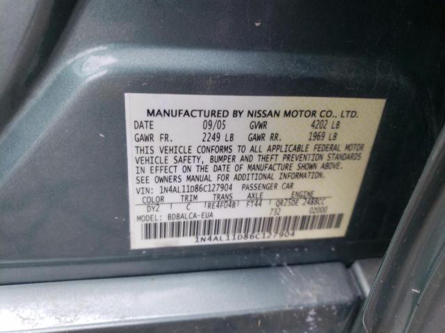 Photo 10 from auction – 2006 NISSAN ALTIMA S with VIN 1N4AL11D86C127904