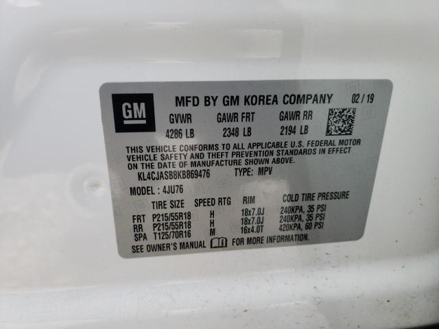 Photo 10 from auction – 2019 BUICK ENCORE PRE with VIN KL4CJASB8KB869476