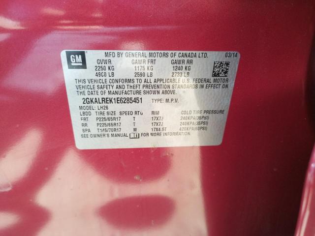 Photo 10 from auction – 2014 GMC TERRAIN SL with VIN 2GKALREK1E6285451