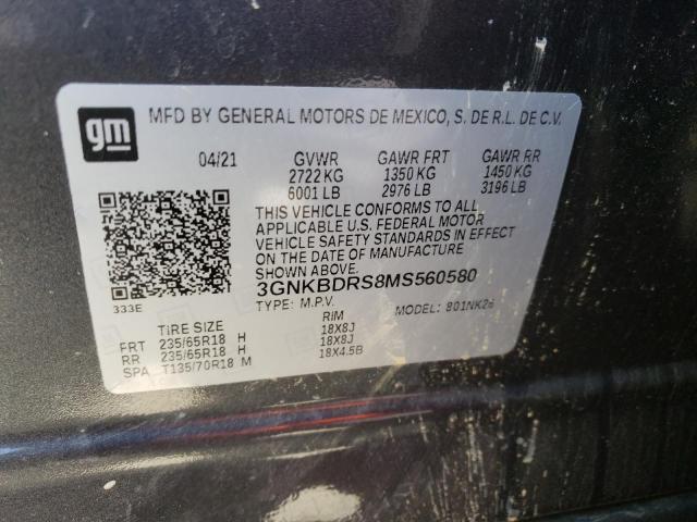 Photo 10 from auction – 2021 CHEVROLET BLAZER 3LT with VIN 3GNKBDRS8MS560580