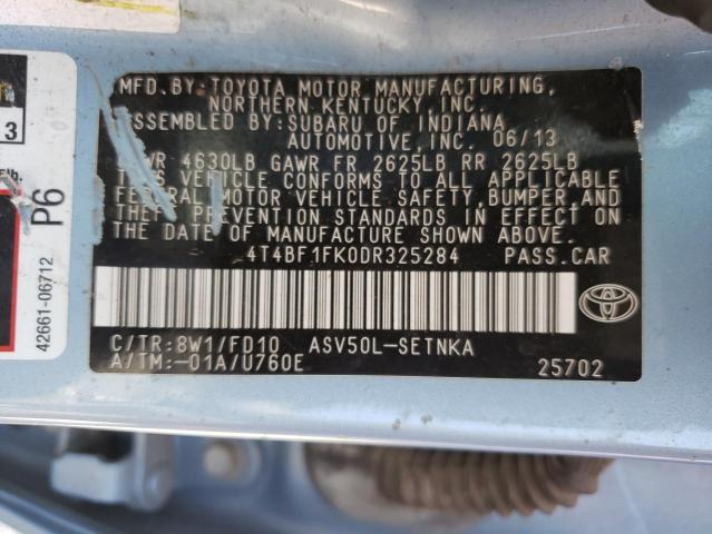 Photo 10 from auction – 2013 TOYOTA CAMRY L with VIN 4T4BF1FK0DR325284