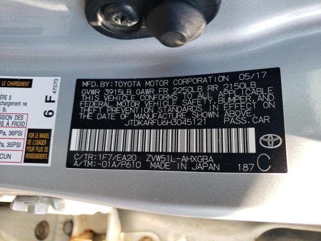 Zdjęcie 10 z aukcji – 2017 TOYOTA PRIUS z VIN JTDKARFU6H3045121