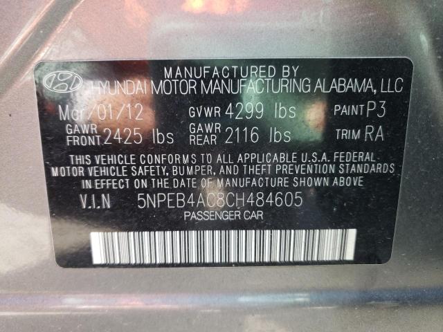 Photo 10 from auction – 2012 HYUNDAI SONATA GLS with VIN 5NPEB4AC8CH484605